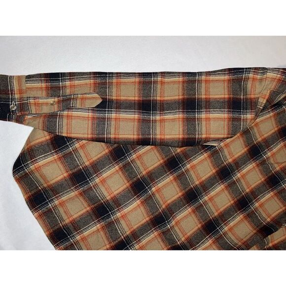 Vintage Pendleton Men's M/L 15 1/2 42" Chest Plaid Shirt Red Tan Gray Wool EUC - Picture 11 of 13